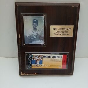 David Justice Atlanta Braves Limited Edition Silverstar Hologram Plaque